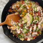 Taco skillet recipe top down view