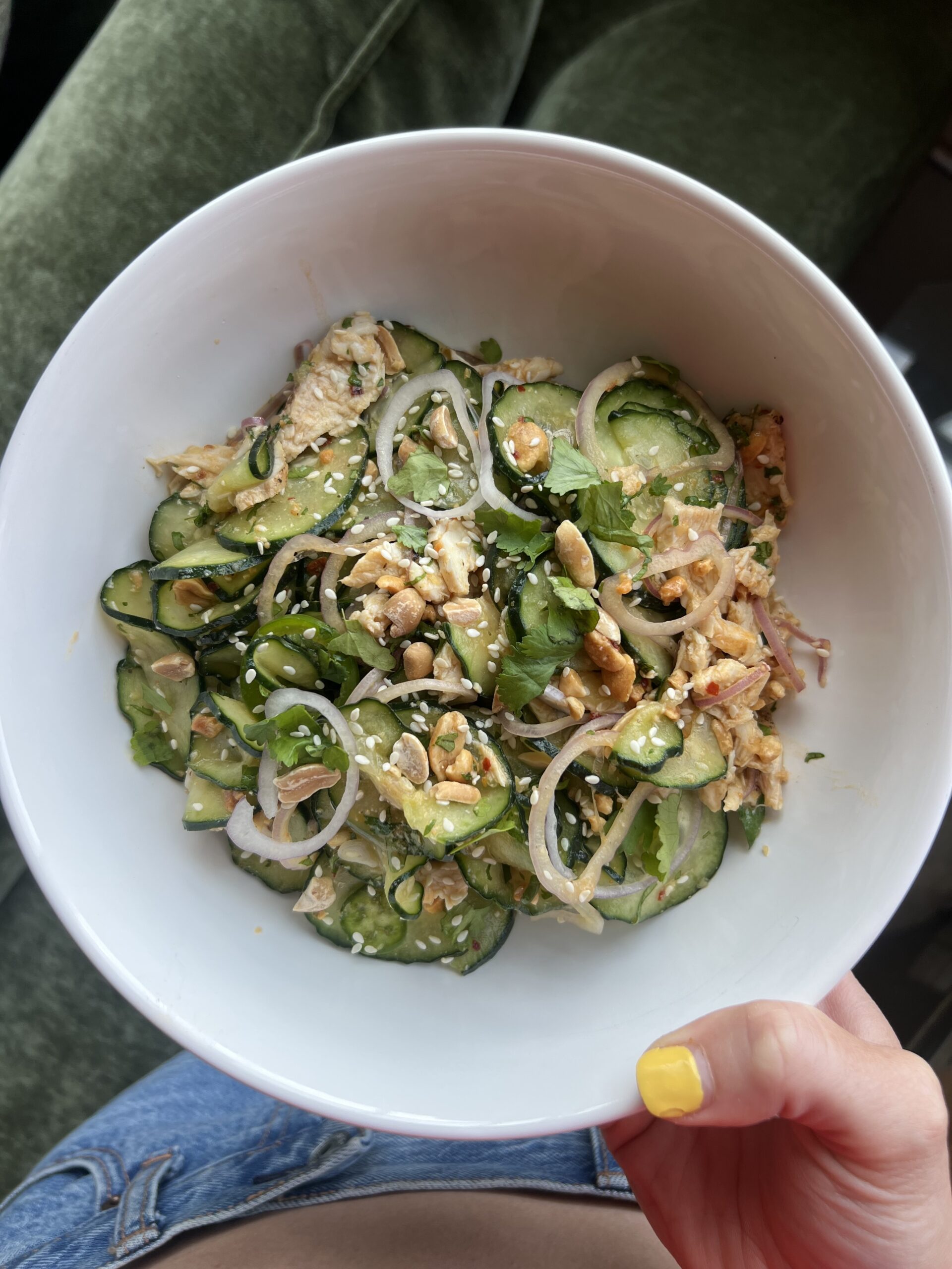 cucumber salad with orange miso dressing from above