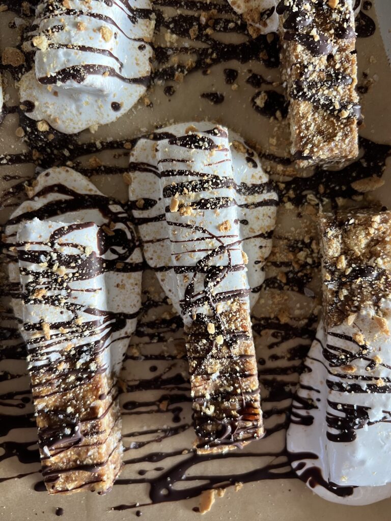 s'mores cookie dippers up close from above 